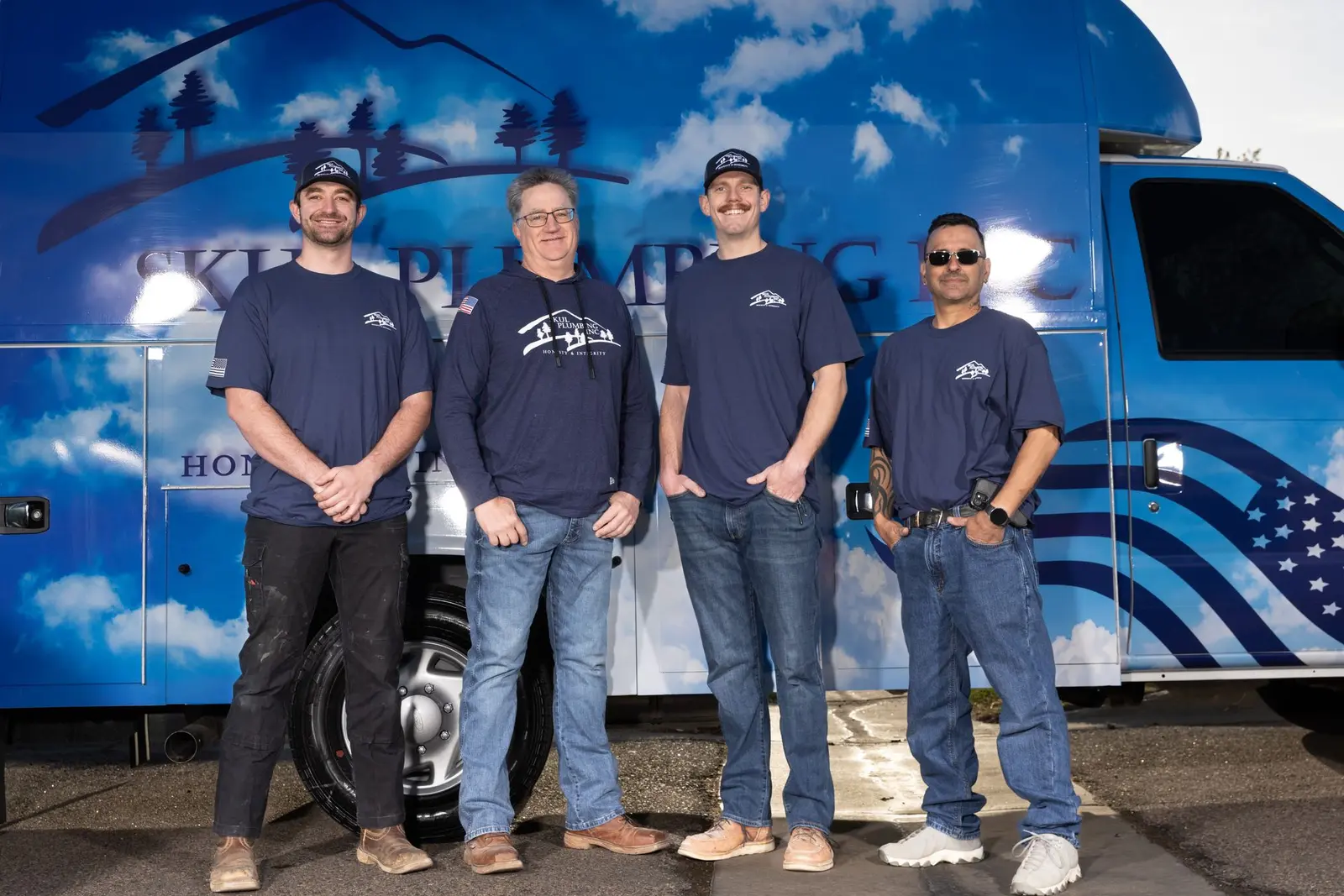 Zachary, David, Cooper, and Jimmy of Skul Plumbing